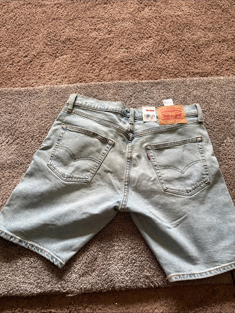 Levi's Light Wash Blue Denim Jean Shorts 412